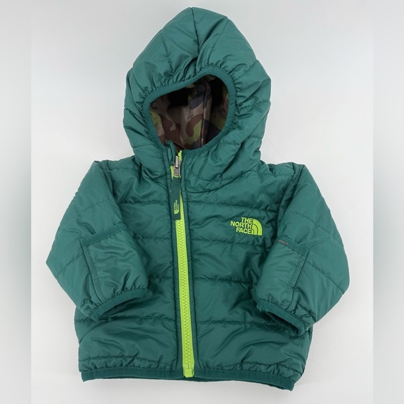 North Face Baby Boy's Reversible Green/Camo Coat - Picture 2 of 4